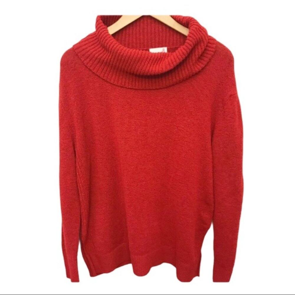 SO Red Cowlneck Sweater Small Womens Turtleneck Cozy Soft Holiday